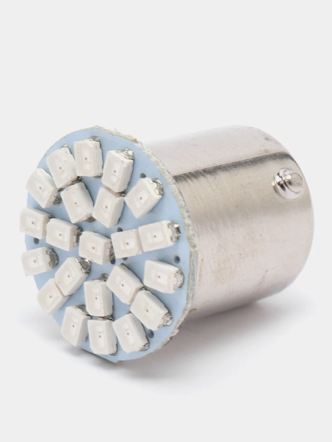 Лампа 12В LED P21W 22 диода в повороты (красный свет, в цоколе BA15S)