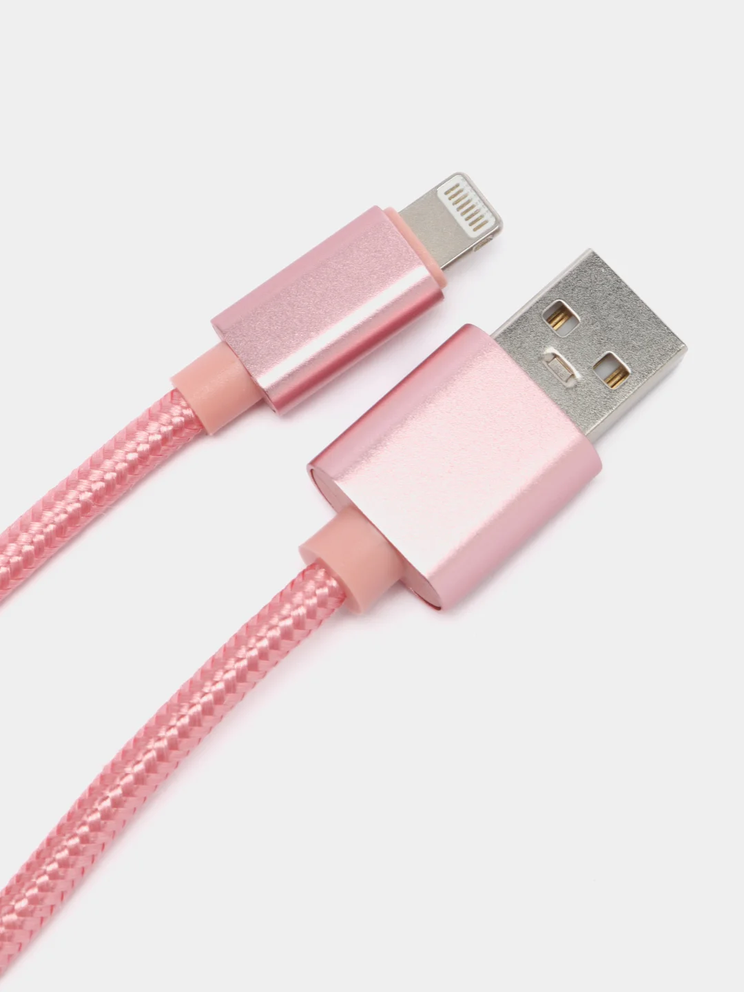 Розовый плетеный зарядный кабель на iPhone, зарядка Lightning, 1 и 2 м