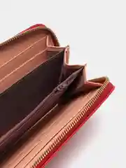 Алый кошелек женский, с крокодиловым принтом, из эко кожи