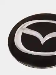 Черный наклейки на диски, колпаки MAZDA сферические, изогнутые, Мазда, 54 мм, 4 штуки