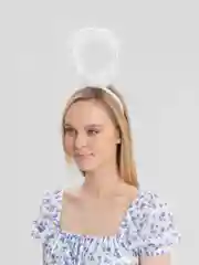Белый ободок карнавальный