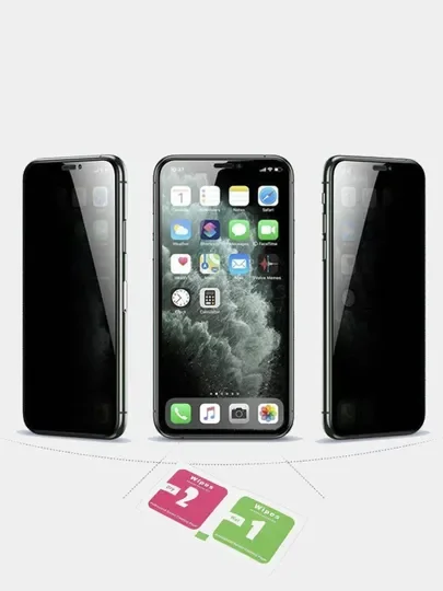 Защитное стекло-антишпион для iPhone (Айфон) 13, 12, 11, XR, 7, 8