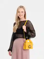 Желтый сумка женская, из экокожи