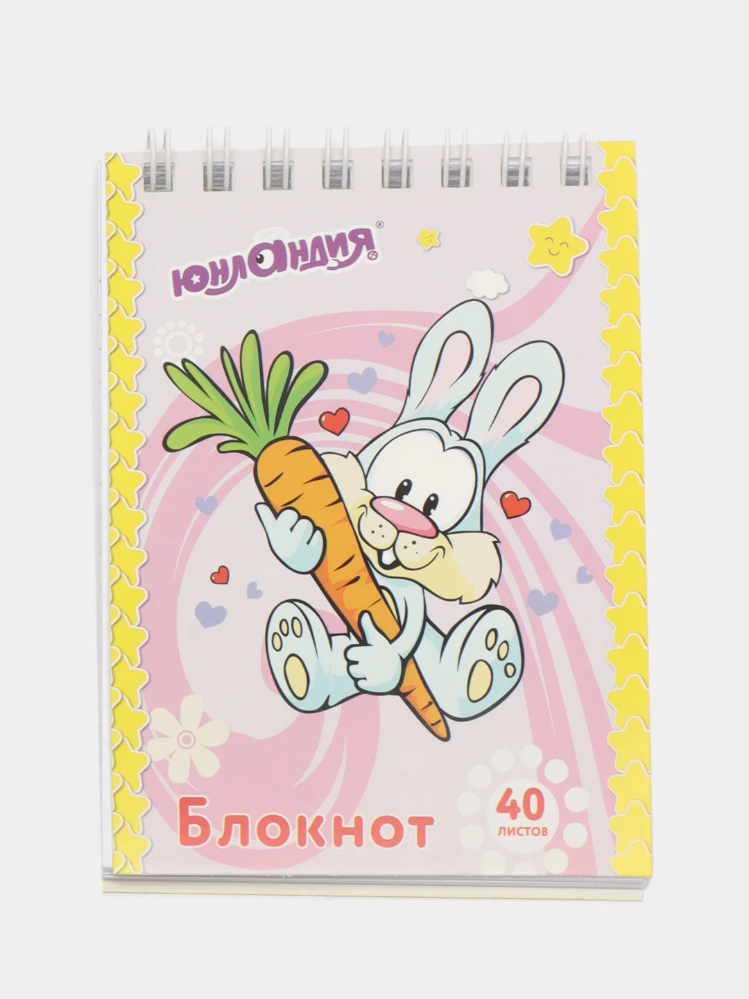 Лавандовый блокнот А7 "Мультяшки", в клетку, 40 листов