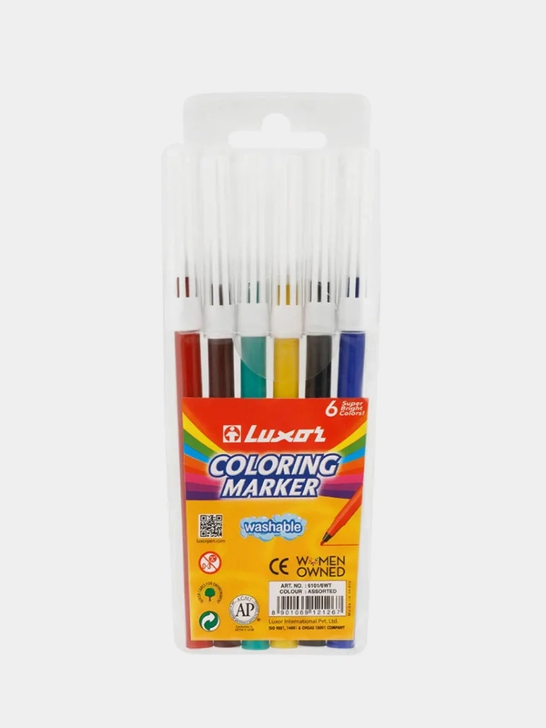 Фломастеры Luxor "Coloring", смываемые