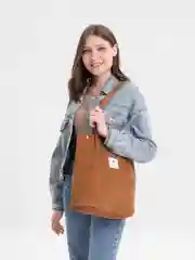 Коричневый шоппер женский, вельветовый, хлопок