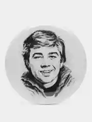 Белый значок Сергей Бодров, 37 мм, из фильма "Брат"