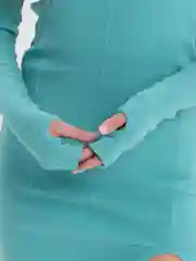 Бирюзовый платье женское  с разрезом