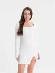 Белый платье женское  с разрезом