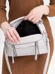 Серый сумка женская через плечо, искусственная кожа