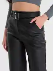 Брюки женские, экокожа, клёш