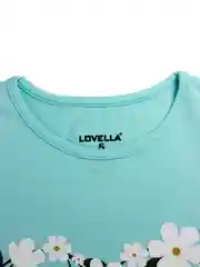 Голубой комплект детский трикотажный для девочки футболка+бриджи LOVELLA 23018