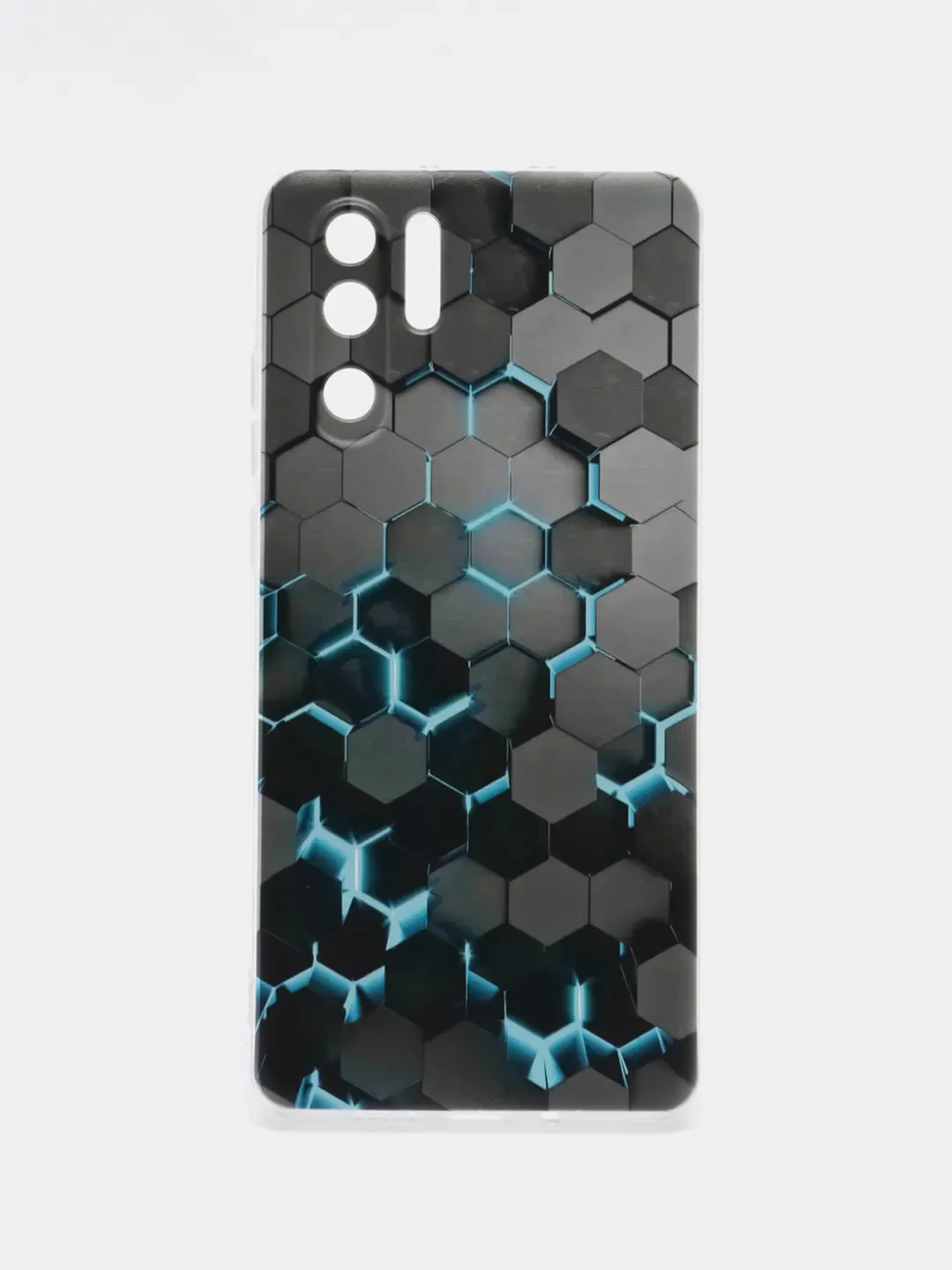 Бирюзовый силиконовый чехол на Huawei P30 Pro / Хуавей P30 Pro прозрачный, с рисунком, защита камеры