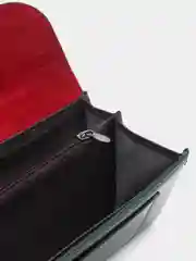 Зеленый кошелек женский из искуственной кожи (экокожи) на магните