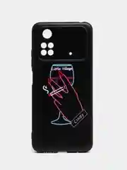 Голубой силиконовый чехол для Xiaomi POCO M4 Pro 4G, с принтом, с рисунком (Сяоми ПОКО М4 Про 4г)