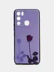 Серебряный силиконовый чехол для Infinix HOT 12i, с принтом, с рисунком (Инфиникс Хот 12 ай)