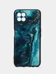 Тёмно-бирюзовый силиконовый чехол для Realme 8i / Narzo 50, с принтом, Реалми 8 ай / Нарзо 50)
