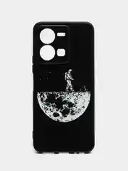 Мятный силиконовый чехол для Vivo Y35 4G, с принтом, с рисунком (Виво у35 4г)