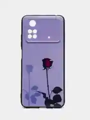 Серебряный силиконовый чехол для Xiaomi POCO M4 Pro 4G, с принтом, с рисунком (Сяоми ПОКО М4 Про 4г)