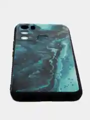 Тёмно-бирюзовый силиконовый чехол для Infinix HOT 12i, с принтом, с рисунком (Инфиникс Хот 12 ай)