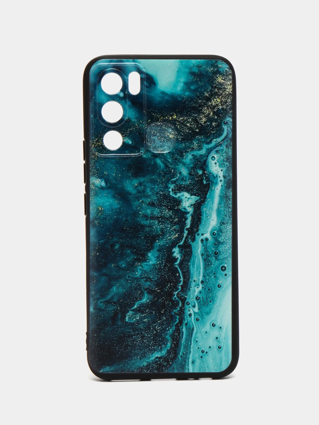 Тёмно-бирюзовый силиконовый чехол для Infinix HOT 12i, с принтом, с рисунком (Инфиникс Хот 12 ай)