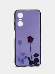 Серебряный чехол для Tecno POP 6 Pro, с принтом, с рисунком (Техно Поп 6 Про)
