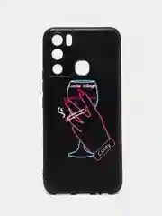 Голубой силиконовый чехол для Infinix HOT 12i, с принтом, с рисунком (Инфиникс Хот 12 ай)
