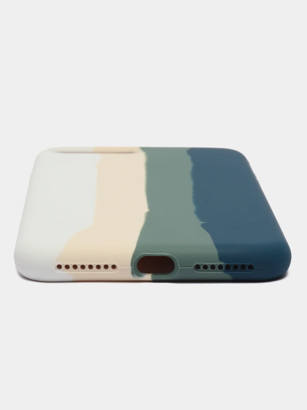Белый чехол Silicone Case для iPhone 7 Plus/8 Plus, с полосами