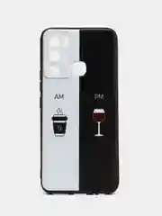 Бирюзовый силиконовый чехол для Infinix HOT 12i, с принтом, с рисунком (Инфиникс Хот 12 ай)