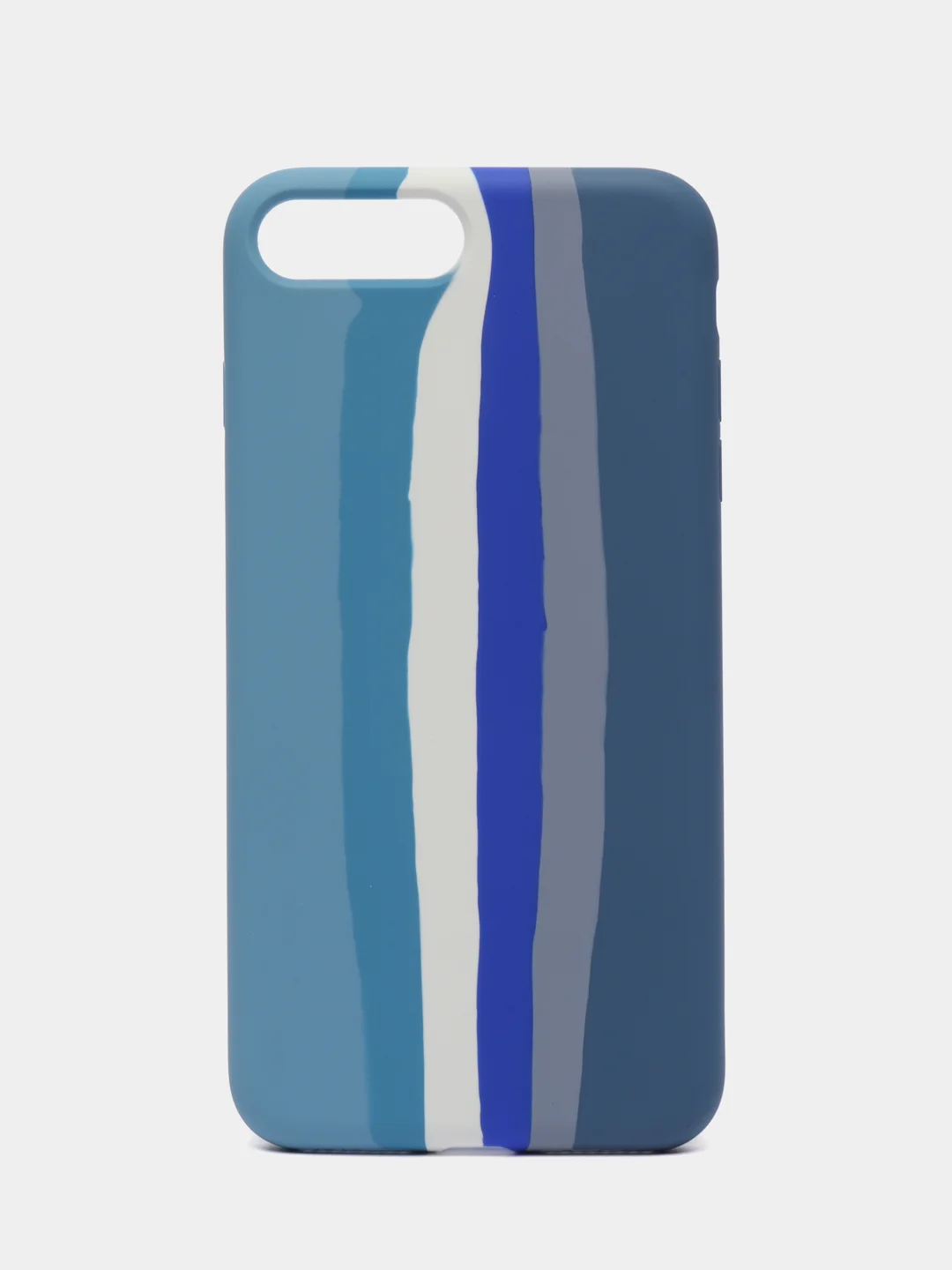 Синий чехол Silicone Case для iPhone 7 Plus/8 Plus, с полосами