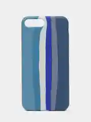 Синий чехол Silicone Case для iPhone 7 Plus/8 Plus, с полосами