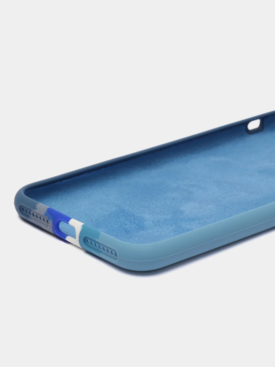 Синий чехол Silicone Case для iPhone 7 Plus/8 Plus, с полосами