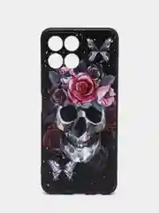Тёмно-бордовый силиконовый чехол для Honor X8 4G, с принтом, с рисунком (Хонор Х8 4 Джи)