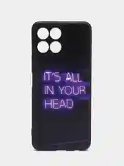 Серый силиконовый чехол для Honor X8 4G, с принтом, с рисунком (Хонор Х8 4 Джи)