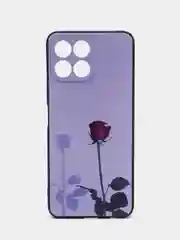Серебряный силиконовый чехол для Honor X8 4G, с принтом, с рисунком (Хонор Х8 4 Джи)