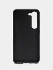 Черный блестящий чехол для Samsung Galaxy S23 пластиковый ROSCO со стразами силиконовая окантовка