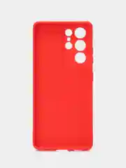Красный чехол для Samsung Galaxy S21 Ultra (Самсунг С21 ультра) Силиконовый, c защитой камеры