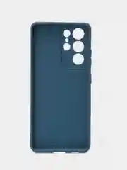 Синий чехол для Samsung Galaxy S21 Ultra (Самсунг С21 ультра) Силиконовый, c защитой камеры