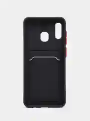 Черный чехол для Samsung Galaxy A20 / A30 (Самсунг Галакси А20 / А30), с карманом для карт