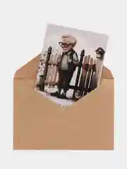 Лайм открытка с крафт конвертом "Дедушке", 8 разных вариантов, 10 х 14,8 см