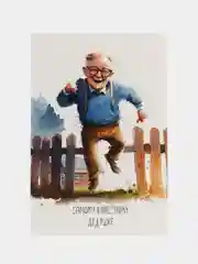 Белый открытка с крафт конвертом "Дедушке", 8 разных вариантов, 10 х 14,8 см
