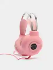 Розовый наушники игровые, с микрофоном и RGB подсветкой, объемный звук