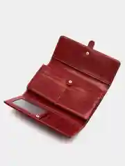Красный кошелек женский, кожаный, в двух цветах