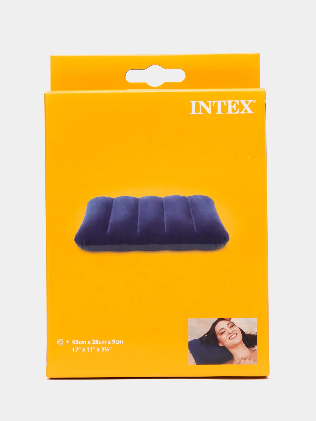 Надувная туристическая подушка Intex, 43 х 28 х 9 см