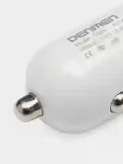 Белый автомобильное зарядное устройство, 2 разъема USB