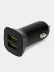 Черный автомобильное зарядное устройство, 2 разъема USB