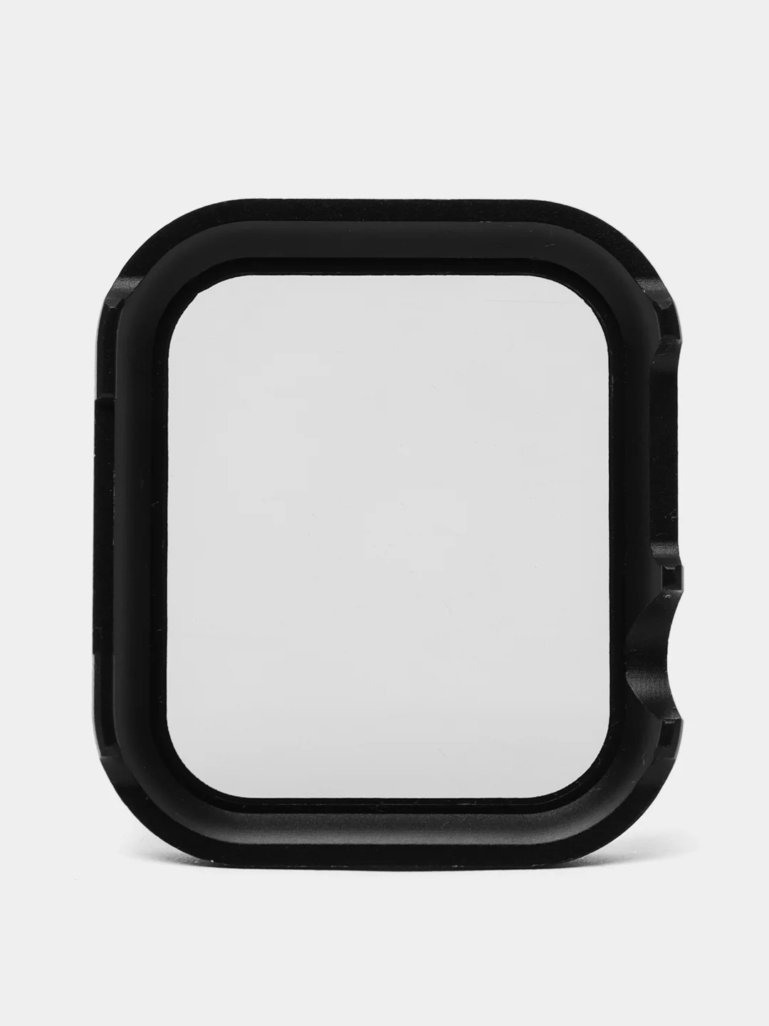 Черный защитный металлический бампер со стеклом для Apple Watch