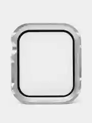 Серебряный защитный металлический бампер со стеклом для Apple Watch
