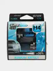Лампы галогенные головного света "Super White" H4, 12В, 60/55Вт ближний/дальний свет