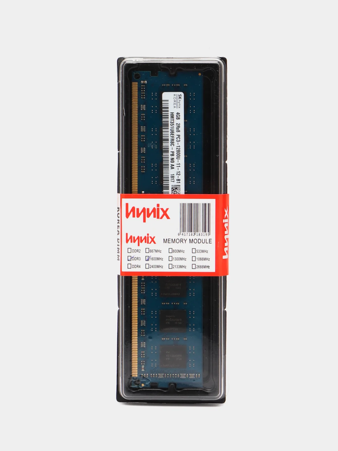 Оперативная память для компьютера Hynix DDR3, 4 Гб, 1600 MHz, DIMM PC3-12800U 1x4 ГБ